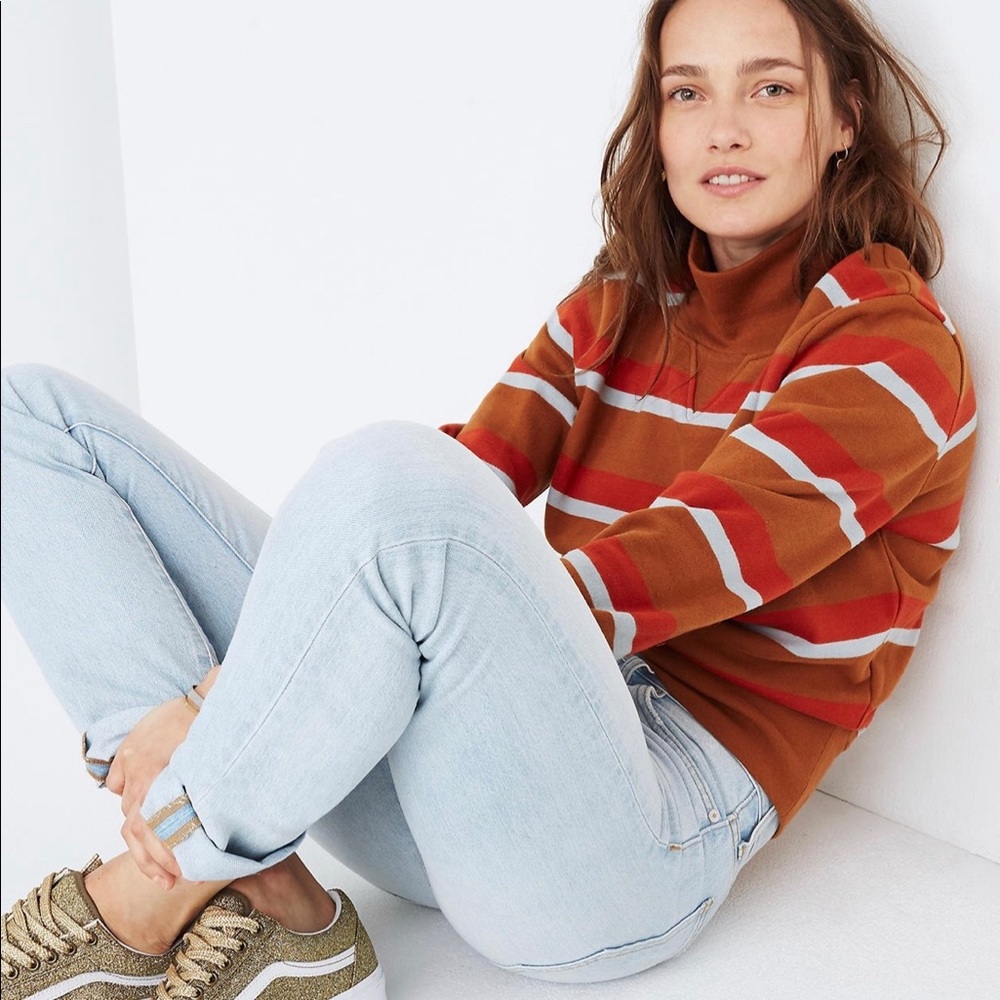 Madewell Turtleneck Stripe Sweatshirt